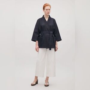 COS Navy Wrap Jacket with Belt